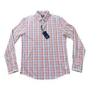 Faherty Reserve The Movement Shirt Men's Small Plaid Coral Blue L/S Button Down